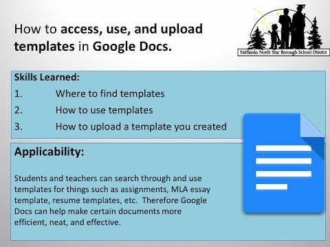 Part of a video titled How to find, use, and upload templates in Google Docs. - YouTube