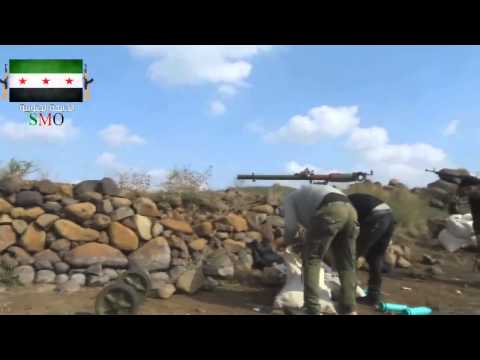 استهداف معاقل النظام برشاش 14.5 في مدينة البعث في ريف القنيطرة من قبل فرقة عمود حوران