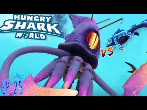 MR SNAPPY (MOSASAURUS) VS GIANT SQUID!!! | Hungry Shark World gameplay | PS4 | EP 25