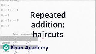Repeated addition example | Addition and subtraction within 100 | Early Math | Khan Academy