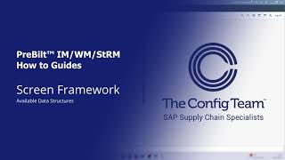Download the video "PreBilt for IM/WM/StRM | App Master Data | Available Data Structures"