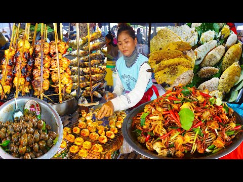 Cambodian Street Fast Food Vs Market Fresh Food - Grilled Foods, Snacks, & Fresh Foods