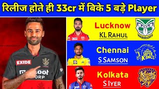 IPL 2022 - New Teams With Price of These 5 BIG Players Released