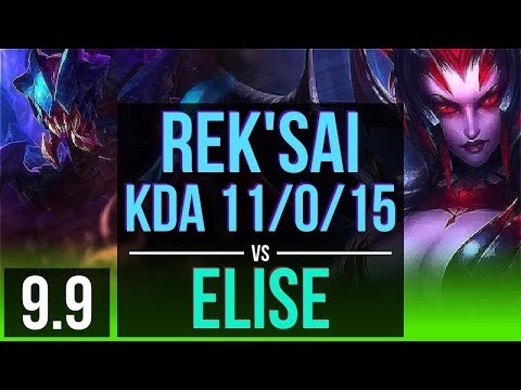 REK'SAI vs ELISE (JUNGLE) | KDA 11/0/15, 500+ games, Legendary | EUW Master | v9.9