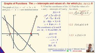 Download the video "Functions - The  x intercepts of a function"