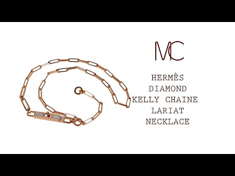 Hermes Necklace Kelly Chaine Lariat Diamond Rose Gold Small Model • MIGHTYCHIC •
