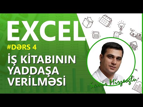 #Exceldərsləri |Dərs 4| İş kitabının yaddaşa verilməsi