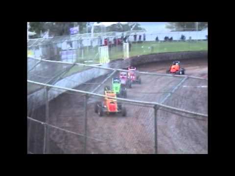 Wingless Sprints - Heat 3 - Queensland Title 2011/2012 - Charlton Raceway - 17.12.11