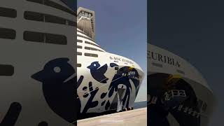 Msc Euribia docked in Dubai ♥️ with msc friend sweet feri777 #dubaiblogger #cruiseship #msceuribia