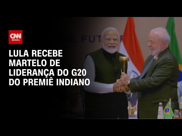 Lula recebe martelo de liderança do G20 do premiê indiano na Cúpula | LIVE CNN