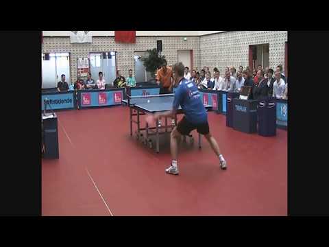 Ruben S  Jensen vs Zou Huaren i Rådhushallen Odense Tsingtao Tabletennis tour 190815