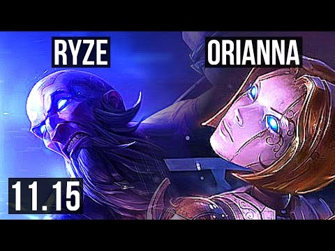 RYZE vs ORIANNA (MID) | 10/1/12, 1.1M mastery, 400+ games, Godlike | KR Master | v11.15