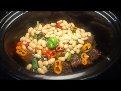 Let's Cook 🙎🍛HOW TO COOK  JAMAICAN STYLE JERK OXTAIL & BUTTER BEAN SLOW COOKER RECIPE