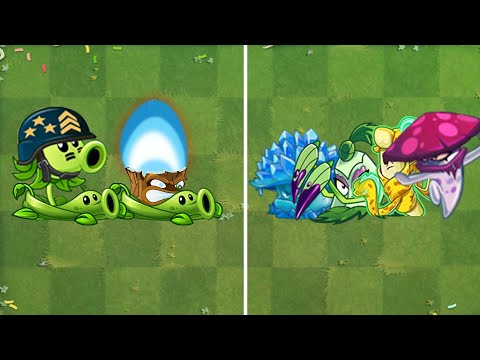 Team (Mega Gatling Pea + Torchwood) VS Team (Ice shroom + Pokra) - Who Will Win? - PvZ2 Team Plant