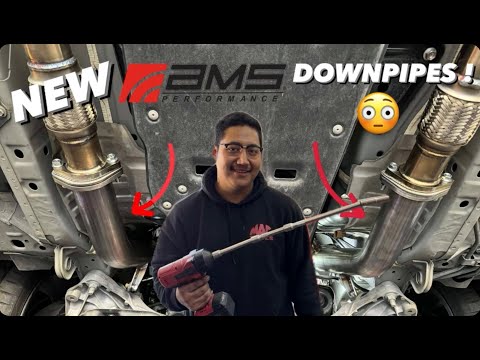INSTALLING AMS ALPHA CATLESS LOWER DOWNPIPES TO MY Q60 REDSPORT! (paired with ark exhaust)