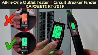 All-In-One Outlet Tester + Circuit Breaker Finder | KAIWEETS KT301P