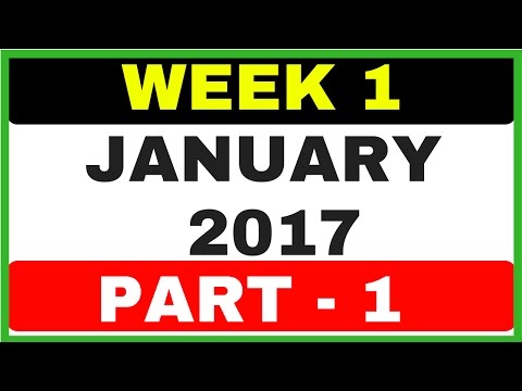(Hindi) January First Week Part - 1 | MCQ Current Affairs  for (BANK,SSC,RAILWAY,other Govt Exams)