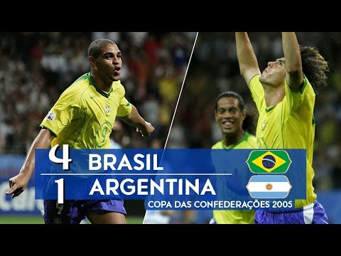 Jogos Históricos | Brasil 4 x 1 Argentina - Melhores momentos | Final da Copa das Confederações 2005