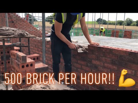 Bricklaying - Averaging 500 brick per Hour 💨