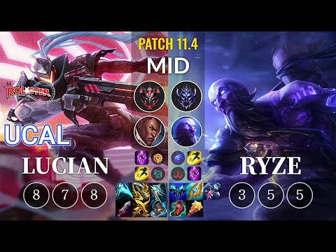 KT Ucal Lucian vs Ryze Mid - KR Patch 11.4
