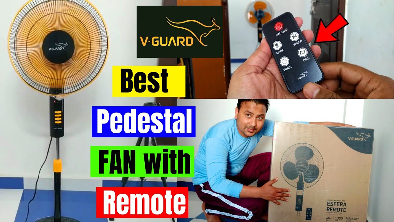 Best High Speed Pedestal Fan with remote under 3000 in 2022 | V Guard Esfera fan Review setup Hindi