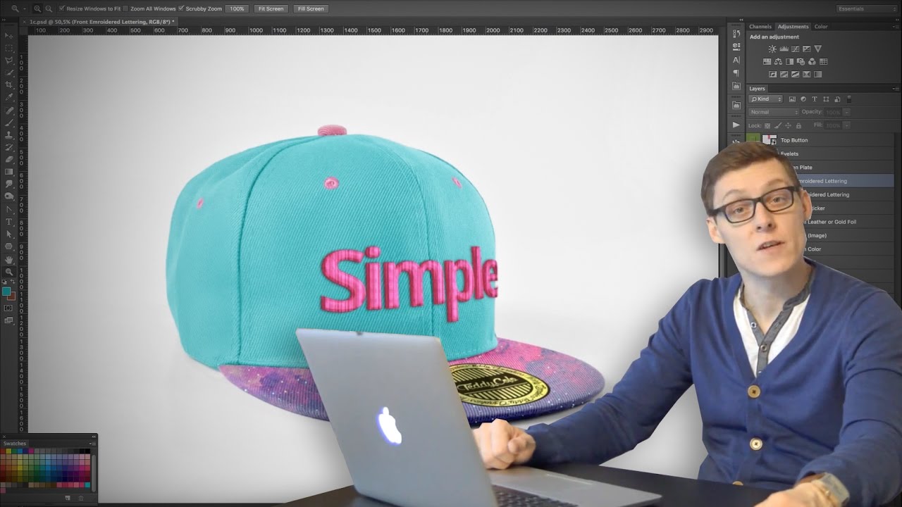 How to make a SnapBack Cap Mockup with a PSD Template