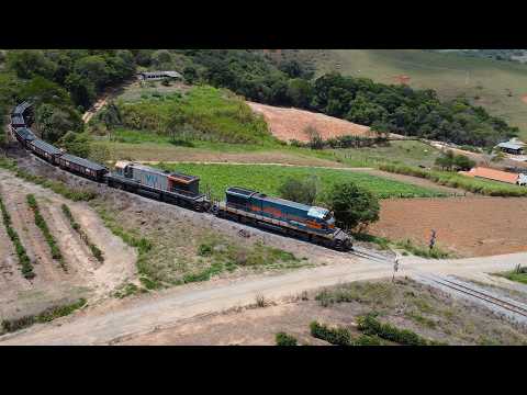 SERÁ QUE SOBE?? Drone Registra Trem Subindo as Ferraduras de Perdões MG!