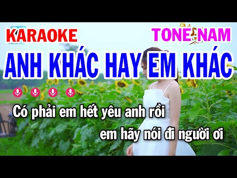 Karaoke Anh Khác Hay Em Khác Tone Nam Nhạc Trẻ 8x 9x | Tuấn Cò Karaoke