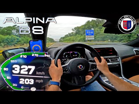 BMW M8 too slow?! ALPINA B8 does 327KMH / 203MPH on AUTOBAHN!