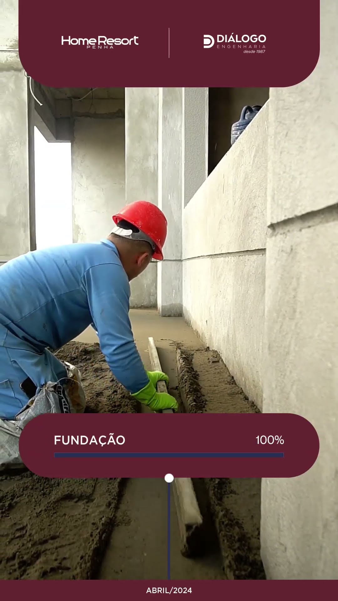 Evolução de Obra - Home Resort Penha | Diálogo Engenharia