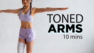 10 Mins Toned Arms Workout | No Equipment