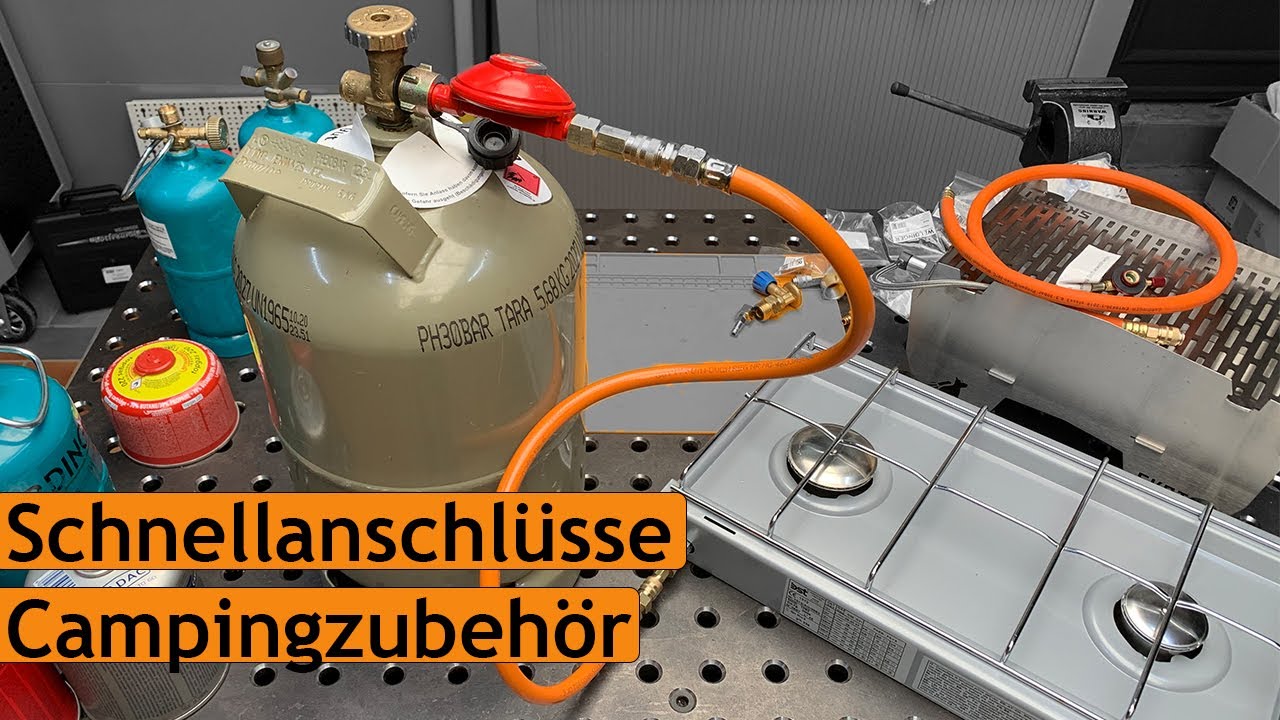 Gas-Schnellanschlüsse für Campingzubehör | Campingkocher anschließen | Gaskartuschen und Gasflasche