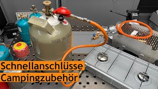 Gas-Schnellanschlüsse für Campingzubehör | Campingkocher anschließen | Gaskartuschen und Gasflasche