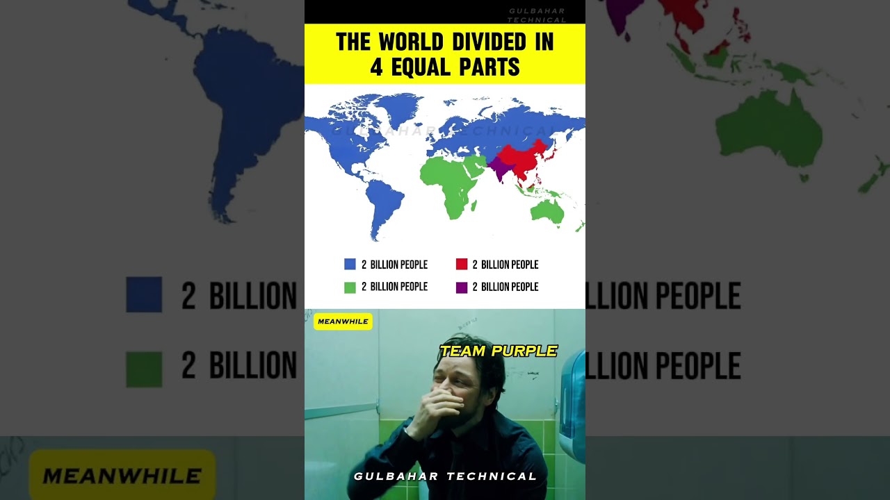 How Would the World Look Divided into 4 Equal Populations? 🌍🧐