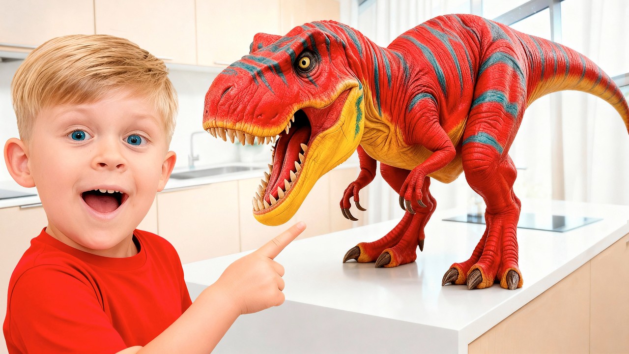 Giant Dinosaurs at Home | Funny Animal Stories for Kids
