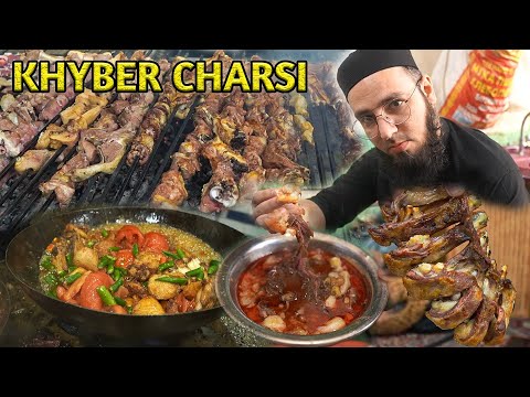 ULTIMATE FOOD TOUR OF PESHAWAR | KHYBER CHARSI | SHEIKH SIRI PAYE | AFGHANI FOOD