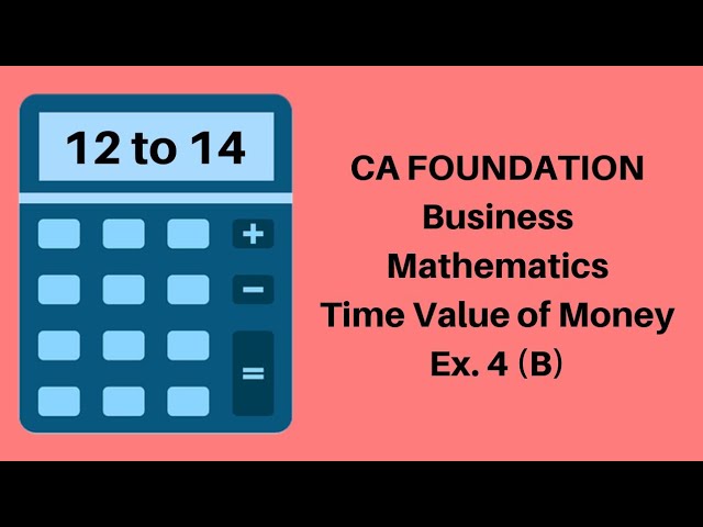CA Foundation - Time Value Of Money - Business Mathematics - Module