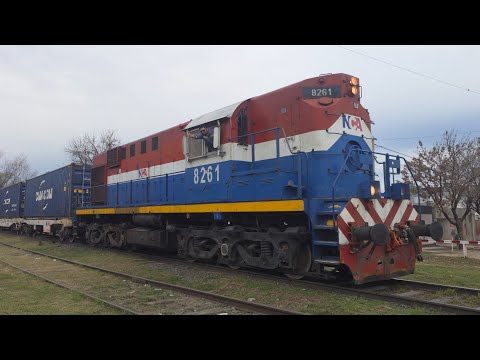 [8K] Colorido tren de contenedores de NCA con destino a Ferreyra pasando por Marcos Juárez!!!!!!