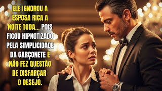 CASADO SEM AMOR, ELE LEVOU A ESPOSA NA FESTA DE NATAL... MAS NÃO TIROU OS OLHOS DA GARÇONETE VIRGEM