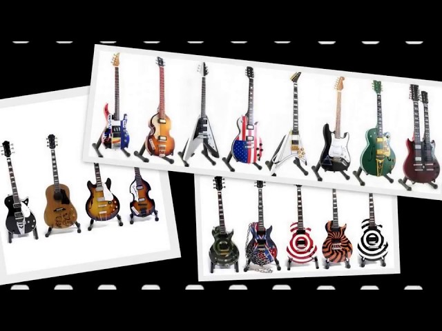 Vídeo relacionado con Lazmin Modelo de Guitarra en Miniatura, Adorno de Instrumento de Guitarra de Madera con Soporte y Estuche, para decoración del hogar, Regalos para niños, Amigos