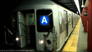 IND Subway: Two Uptown R42 (A) trains at 34th Street [NY Penn Station]