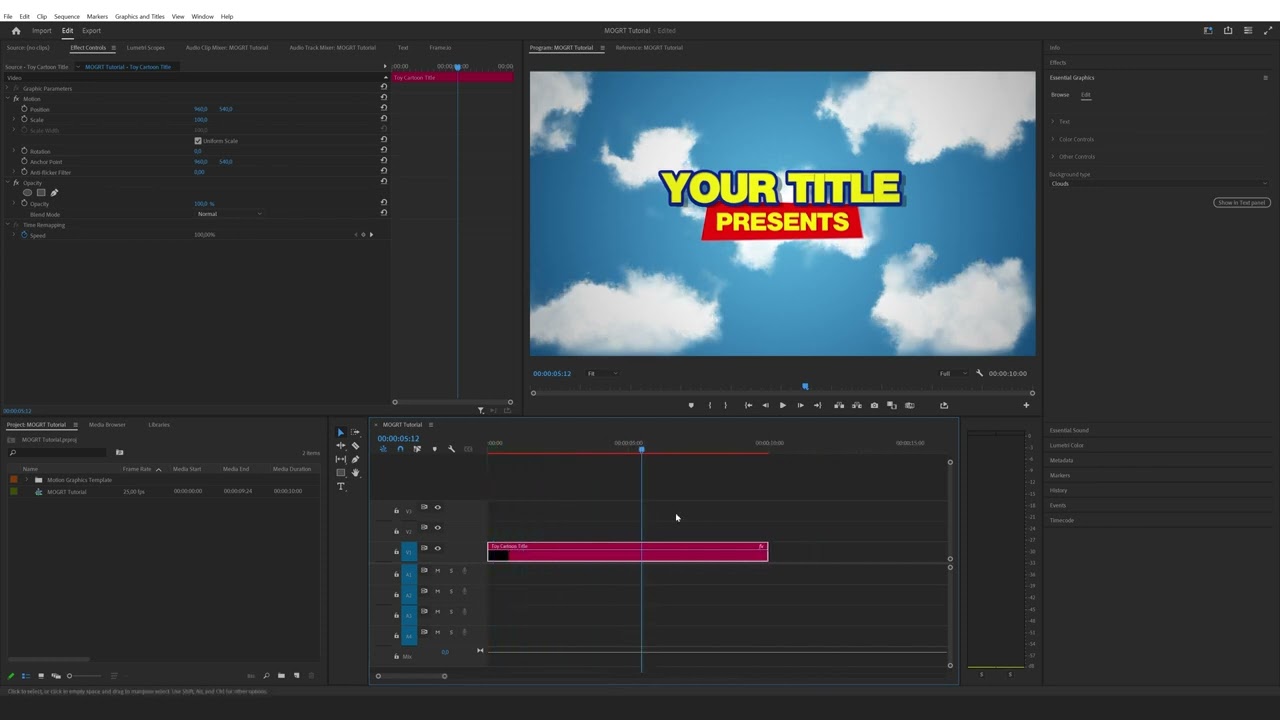 How to use and edit Motion Graphics Templates in Premiere Pro (.mogrt)