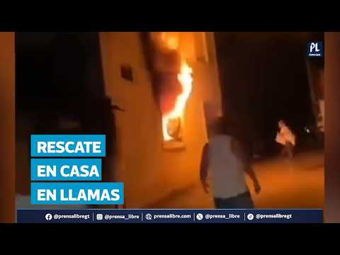 Rescate en incendio: agente de la PNC salva a menor en Suchitepéquez