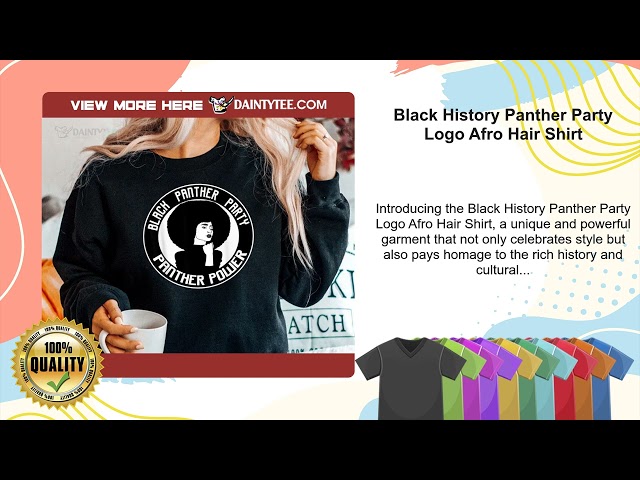 Vídeo relacionado con Black History Panther Party Logo Afro Hair Camiseta