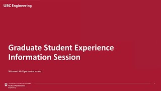 School of Engineering Graduate Student Experience Information Session