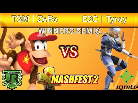 Mashfest 2 Singles  WINNERS SEMIS - TSM | ZeRo  (Diddy Kong) vs E2C | Tyroy (Sheik)
