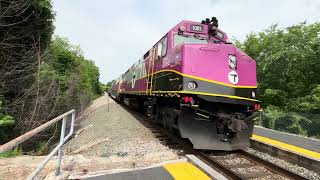 MBTA F40PH-3C 1061 Arrives At Forge Park 495