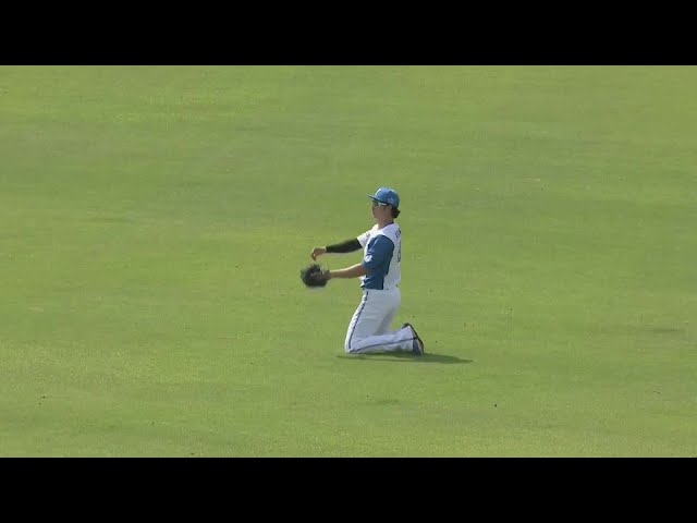 【ファーム】ファイターズ・淺間大基 ライト前に落ちそうな打球をダイビングキャッチ!!  2024年6月6日 北海道日本ハムファイターズ 対 千葉ロッテマリーンズ
