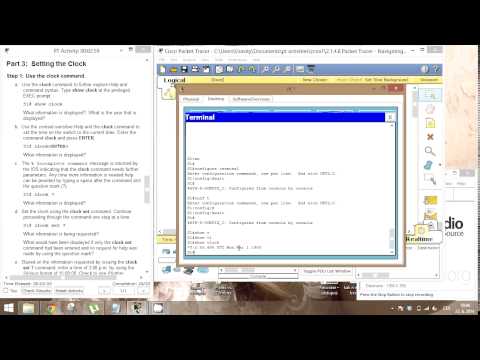 CCNA 1 Packet Tracer Activity 2.1.4.8 solution