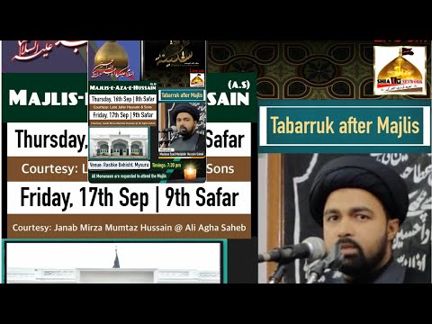 Live 🛑 Majlis 9th Safar 1443 Bayan-Maulana Mudabbir Hussain By Mirza Mumtaz Hussain @ Ali Aga Saheb